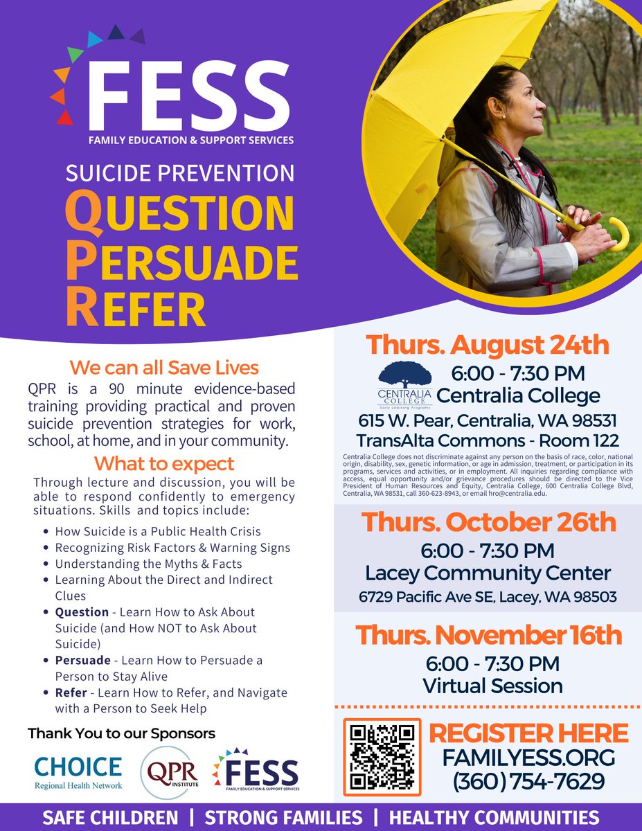 ThurstonHealth (@thurstonhealth) on Twitter photo Check out the upcoming FREE Suicide Prevention classes hosted by Family Education and Support Services <a href="/FamilyESS/">Family Education & Support Services</a>. Register online at familyess.org/classes1/ Check out the upcoming FREE Suicide Prevention classes hosted by Family Education and Support Services <a href="/FamilyESS/">Family Education & Support Services</a>. Register online at familyess.org/classes1/