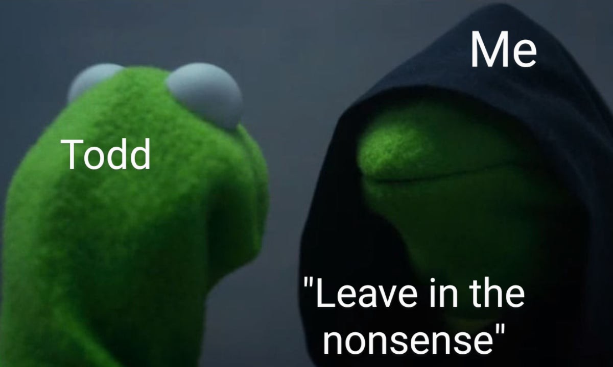 KSteph03's tweet photo. @ToddJAwesome said he was trying to keep everyone on track for this episode of @romancingpodsho and had to edit out "like 5 mins of nonsense"

Me: [immediately makes meme because we love the nonsense] https://t.co/sL8ktdniGB