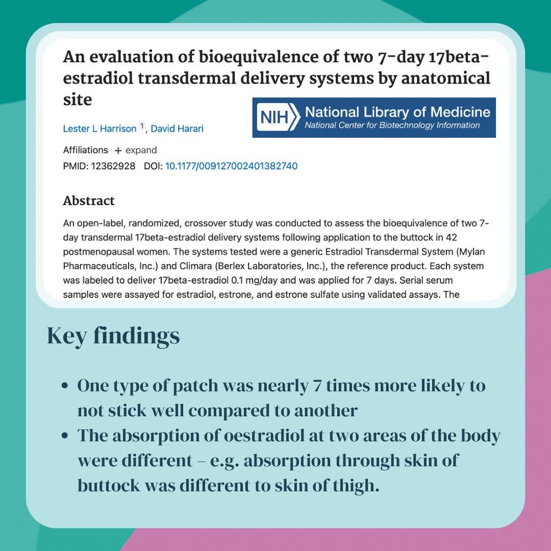 This is a study looking at absorption across different patches and different areas of the body. The study showed that some patches stick better than others and that absorption varied depending on where on the body the patch was applied. 
 
Absorption through the skin is affected