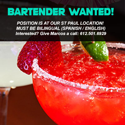 NOW HIRING! Our NEW Habanero Tacos restaurant (opening soon in St Paul) is looking for an experienced bartender.  

Sound fun? Give us a call for all of the details!