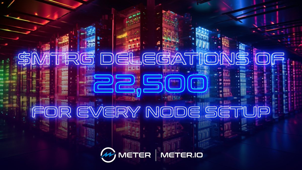⚡️Thinking of running your own node? There's never been a better time to join the <a href="/Meter_IO/">⚡️Meter.io⚡️</a> network!

With the lowest hardware requirements in the industry, setting up a node is easier than ever &amp; takes under 15m with no technical knowledge needed!

t.me/MeterValidators

$MTRG