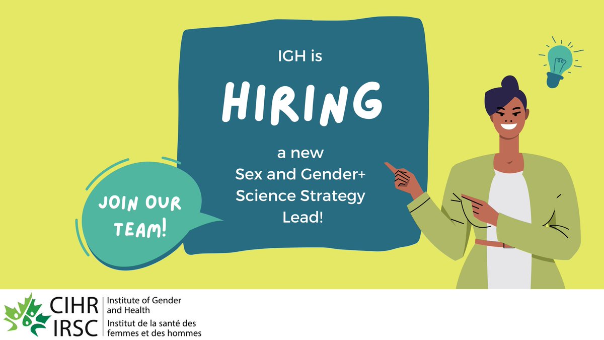 Passionate about sex and gender science? Then you may be just the person we’re looking for!

IGH is looking for a Sex and Gender+ Science Strategy Lead to join our growing team.

📅 Apply by August 28
ℹ️ bit.ly/3Qlss0b

Please share widely!
