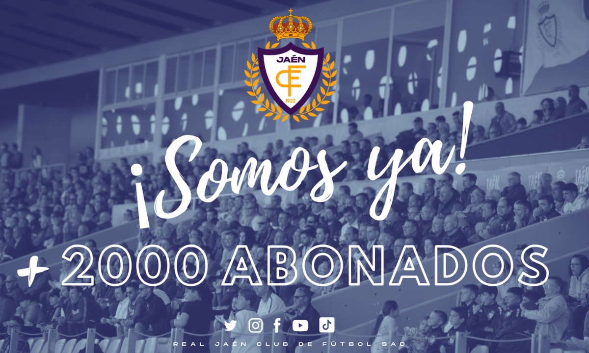 !🅢🅞🅜🅞🅢 🅨🅐 +2️⃣0️⃣0️⃣0️⃣!

Ya son más de 2000 los abonados de la temporada 23/24. 👏🏻

¡¡Hazte con tu abono!! 🫵🏻

#LaVictoriaEresTu