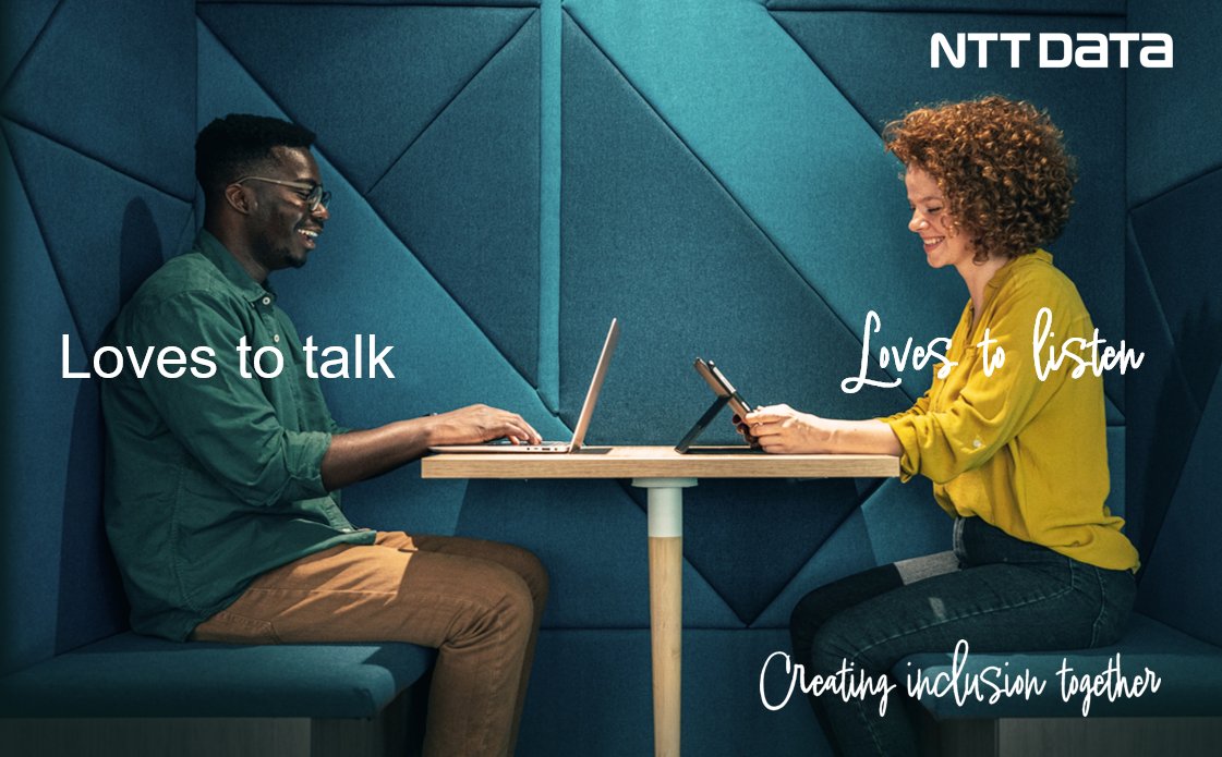 Some of us think aloud, while others stay quiet until our ideas are fully formed. So let’s make sure that nobody’s contribution goes unheard. We call it "𝘊𝘳𝘦𝘢𝘵𝘪𝘯𝘨 𝘪𝘯𝘤𝘭𝘶𝘴𝘪𝘰𝘯 𝘵𝘰𝘨𝘦𝘵𝘩𝘦𝘳." #nttdata #dei #inclusion blgs.co/ahvLfb