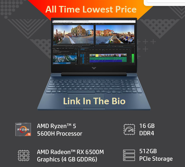 GWorld95831's tweet photo. #HPVictusGamingLaptop - 💥Powered by AMD R5 16GB Ram 512 - 5600H &amp; NVIDIA GeForce RTX 3050 for seamless gameplay. 🌟 #GamingLaptop #Windows11Home #GamingCommunity #MicrosoftOffice #gadgets360 #TechNews 

All time lowest Price now go on below Link

https://t.co/FHVNRINl9p https://t.co/UxgxRLogRZ