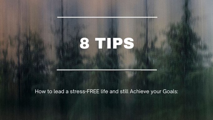 Are you a busy bee? 🐝  8 TIPS to lead a stress-FREE life and achieve your goals: https://t.co/f3aJso