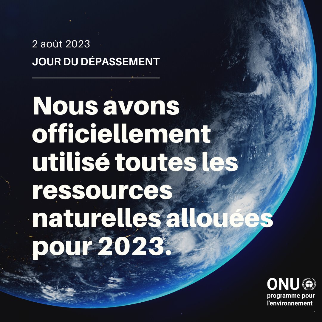 Hier, c'était le #JourDuDépassement.

Depuis hier mercredi, l'humanité a déjà utilisé toutes les ressources que la Terre est capable de générer en 2023.

Ceci est un rappel brutal qu'il faut agir #PourLaNature et stopper cette tendance létale.