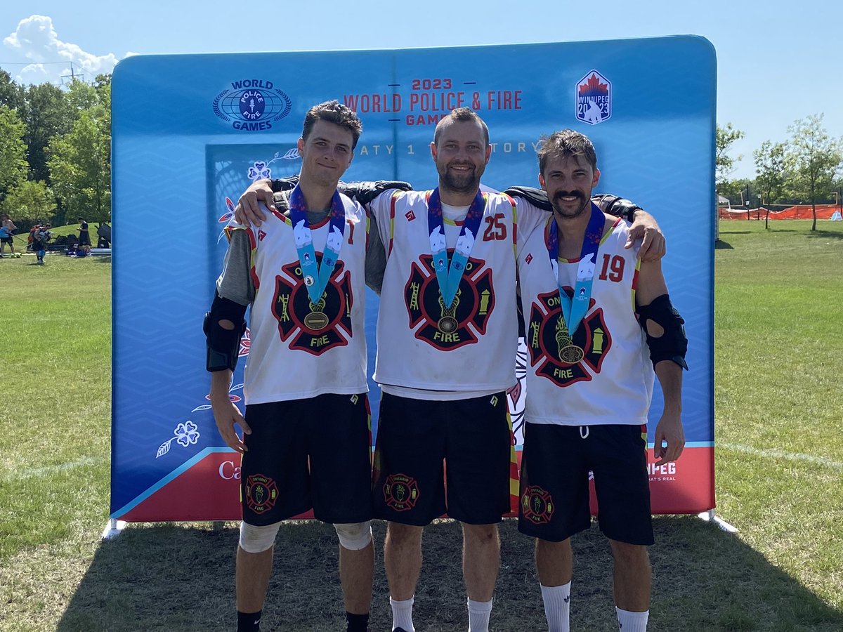 DDunk720's tweet photo. Few of the @CaledonFireES bringing home bronze for Team Ontario Lacrosse. Great week in Winnipeg 
@WPFG2023 https://t.co/YXqzKcpQ9t