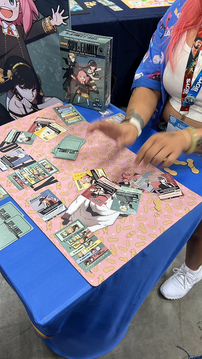 Spy Family at #gencon. We really enjoy the Anime show and this is a Love Letter style game.