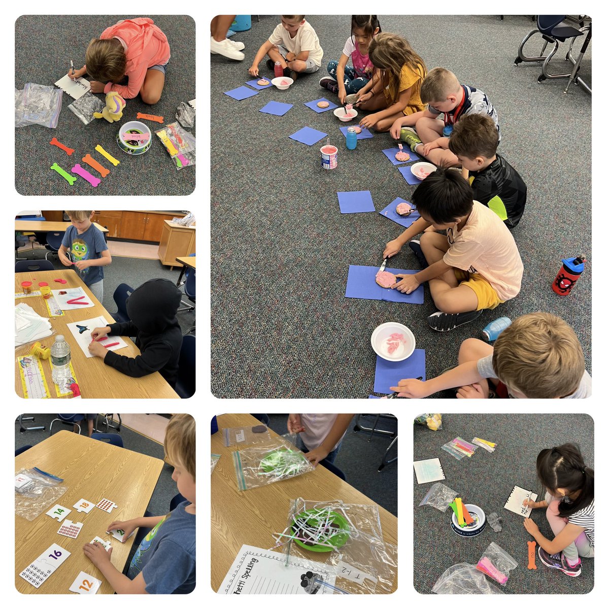 JRobinsonKinder's tweet image. Week 4! Lots of fun &amp;amp; practice #adding, #subtracting, #shapes, #teenNumbers, tricky words, writing #labels, good sentences, letters/sounds activities, #fineMotor skills, daily second-step #brainBuilders, #Mindfulness breaks, listened &amp;amp; responded to many #readAlouds &amp;amp; much more!
