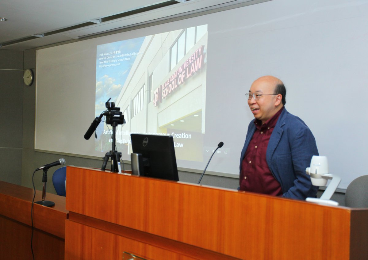 TAMULawSchool's tweet photo. Prof. Peter Yu (@TAMUclip) delivered opening keynote remarks on how generative #AI will shape the future path of copyright law at @CUHKLaw in celebration of the 15th anniversary of the Annual #USCIPI IP Conference @CUHKofficial @JyhAn_Lee https://t.co/Itx6EoIU7E