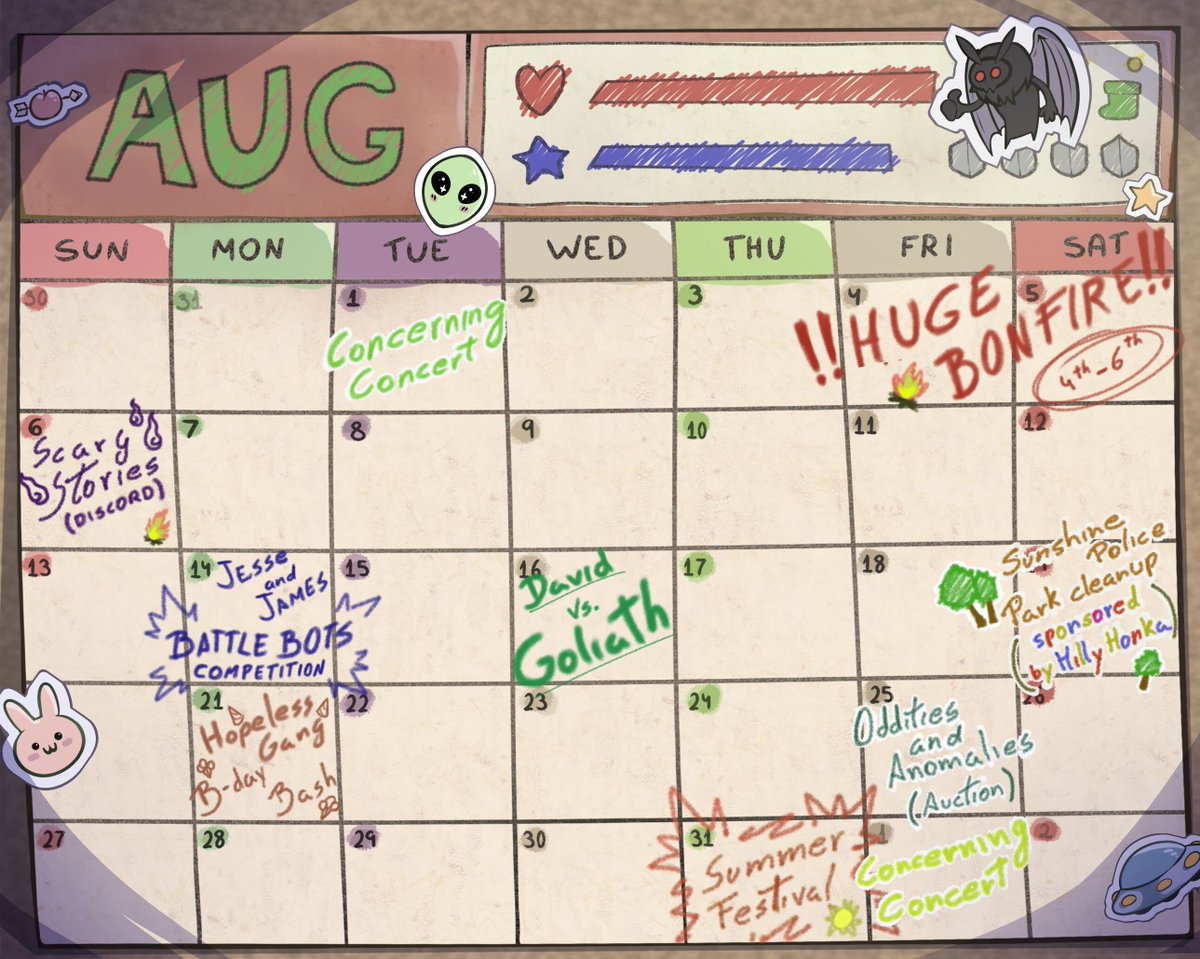 CRC_Katya's tweet photo. Oops! I got some of the events mixed up..
Sorry about that everyone!

(⊙﹏⊙✿)

Here's the REAL calyndar for August! https://t.co/o7nx7K5xZ2