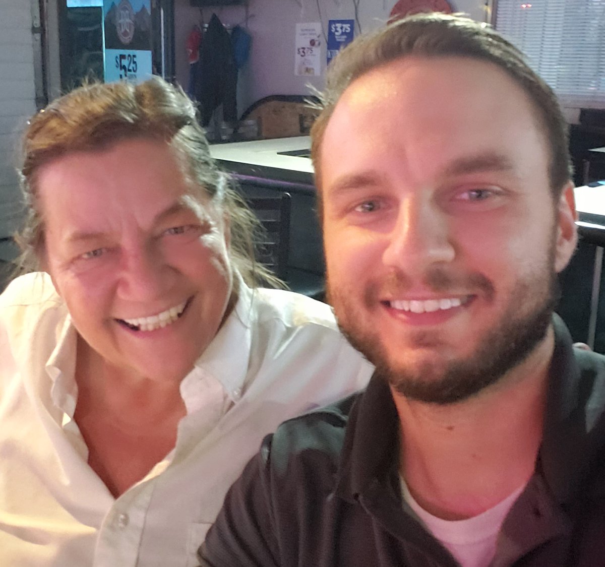 Having a few drinks with my mum!