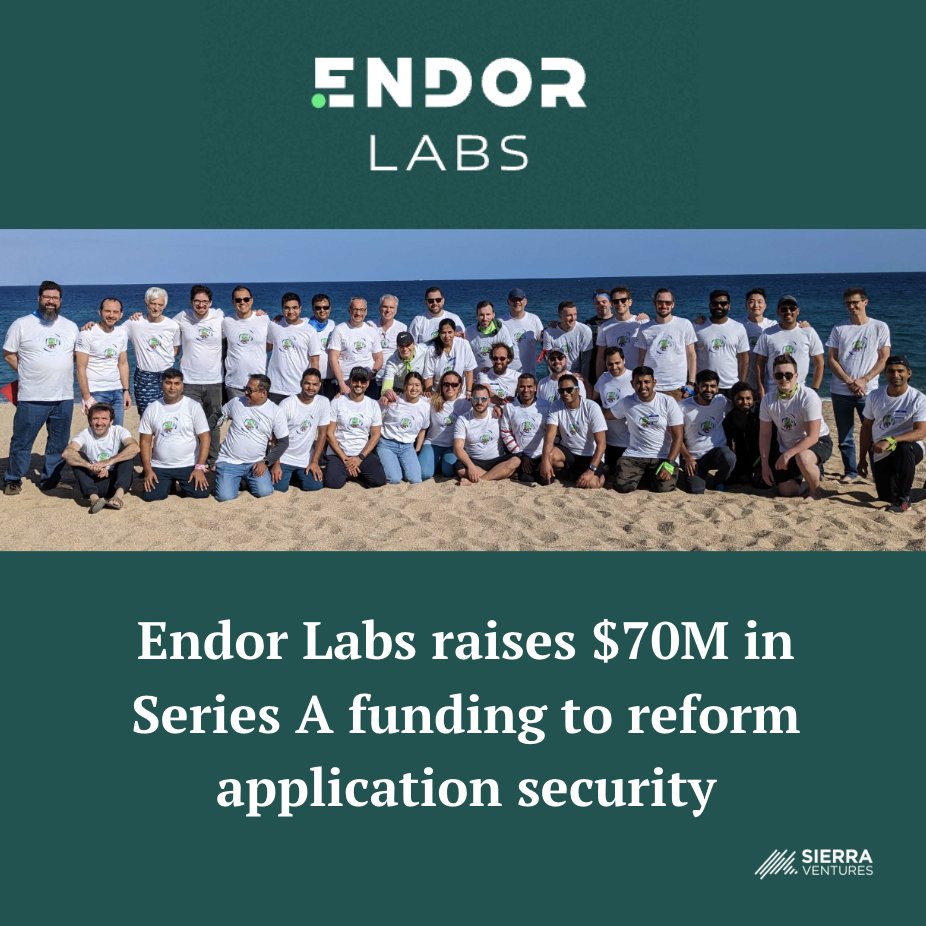 Congrats to <a href="/EndorLabs/">Endor Labs</a> on their Series A!

Sierra is thrilled to continue to support their team on their mission to create secure software supply chains that make developers more productive rather than drowning in useless alerts.

Read more :
lnkd.in/gXUbZTsa