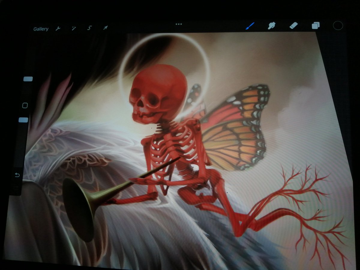 Numa___00's tweet image. Little red angel...🥀💀

#WIP #foundationart