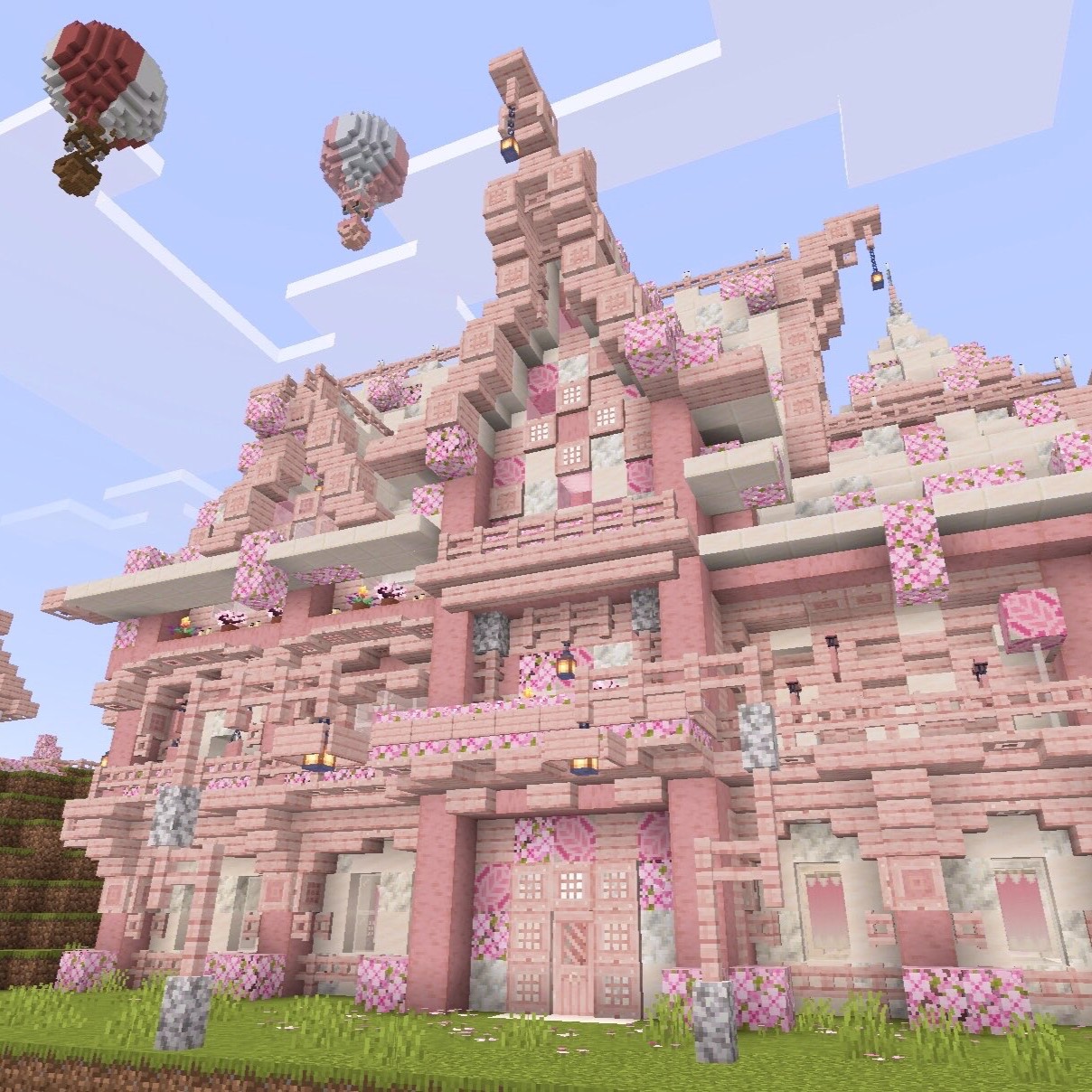 tutorial casa de fada versão flor de cerejeira!! #minecraft #minecraft