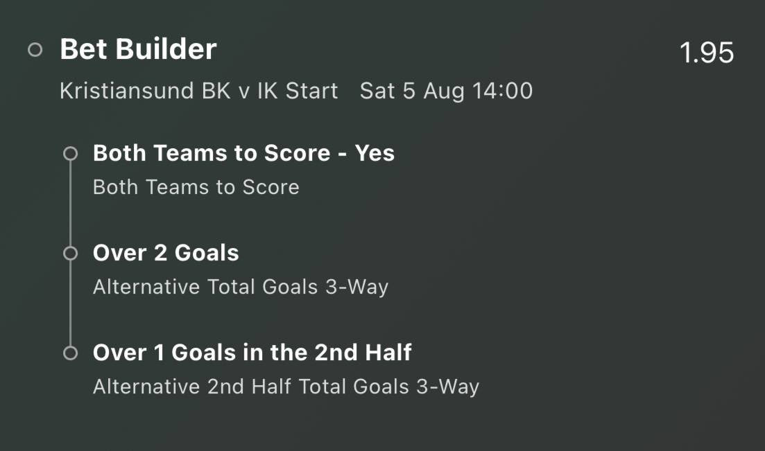 DiscreteTipster's tweet photo. โฝ๏ธ #DiscreteFreePreMatchBet
๐ Saturday 5th August.
๐ณ๐ด Kristiansund BK vs IK Start (14:00)
๐ 1.95 (Bet365) - 1.5 Units. https://t.co/l1ySdMZTVV