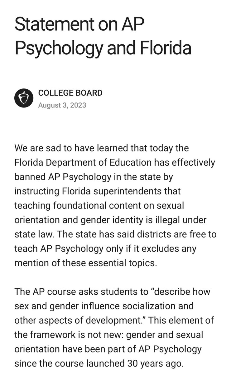 Florida has banned AP Psychology courses throughout the state: newsroom.collegeboard.org/statement-ap-p…