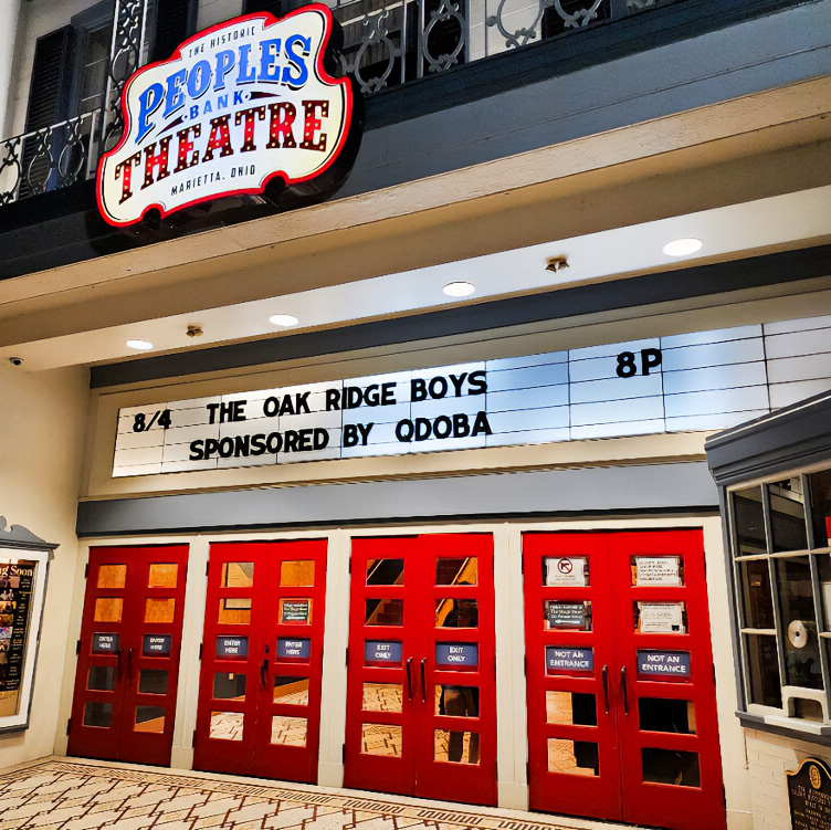 Are you joining us for <a href="/oakridgeboys/">The Oak Ridge Boys</a> tomorrow night? 👀

Doors open at 7:00 pm, the show starts at 8:00 pm, there is no opening act, and we are grateful to our sponsors at Qdoba. 
peoplesbanktheatre.com/event/the-oak-…