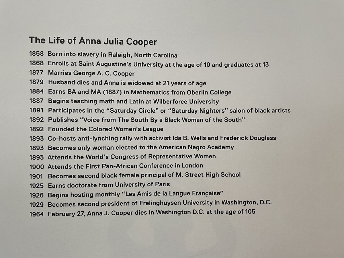 dbarman's tweet photo. I was unaware of this important #womanMathematitian Anna Julia Cooper who lived to be 105 (1858 born into #slavery in RaleighNC - 1964) @camraleigh @visitRaleigh @DowntownRaleigh #mtbos #iteachmath #historyOfMath - thanks, CAM for sharing and celebrating her life! https://t.co/vdcnOSGZx4