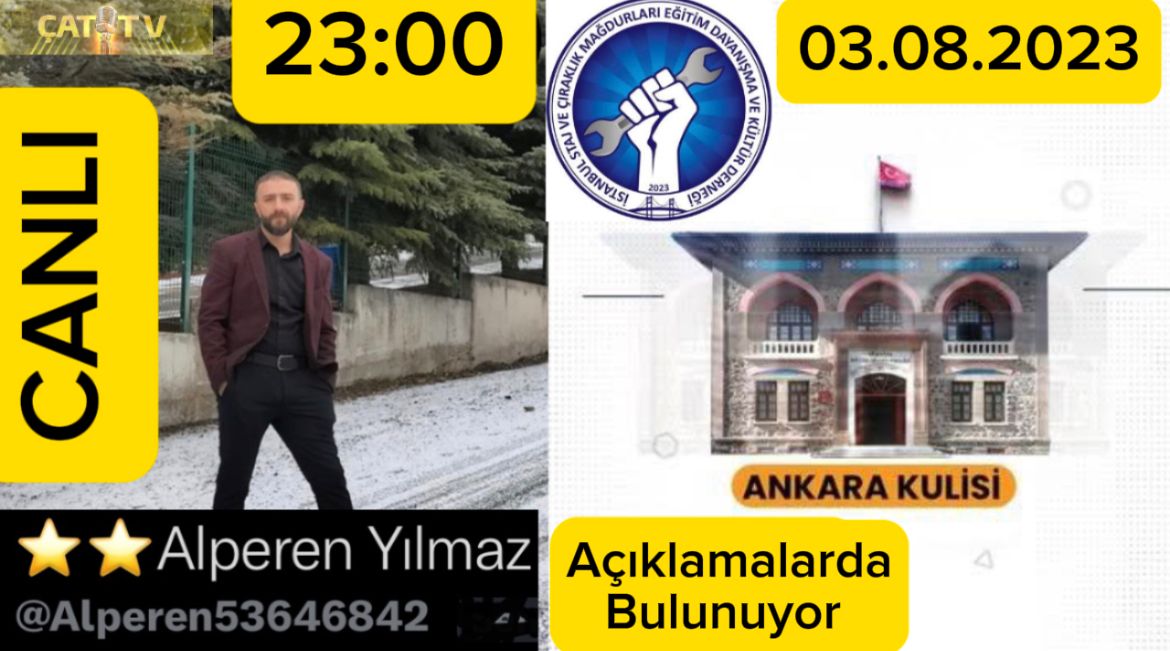 ANKARA KULİSİYLE STAJYER VE ÇIRAK MAĞDURLARIYLA İLGİLİ SÖYLEYİŞİMİZ ÇATTV YOUTUBE KANALINDA
@muratsmm <a href="/selcukem/">Selçuk AYDIN</a>
<a href="/ankarakulisi06/">ANKARA KULİSİ</a> <a href="/Aykutku12/">Aykut kuş</a>
<a href="/kodak_ilker/">KODAQ</a> @RecepEsen1871
<a href="/BirdostSSM/">Bi Dünya</a> <a href="/arthurn7391/">Murat ÖZDEMİR</a> 
<a href="/ozlem_est/">Özlem (Çerkez)Gemlik</a> <a href="/arsoy_isa/">⭐⭐ EST İSA</a> <a href="/ersin_akcakavak/">EST Ersin Akcakavak</a> <a href="/erdalkarad46195/">🏍️KARADAYI 🫵</a>
#ÇırakVeStajyerinEmeğiKutsaldır