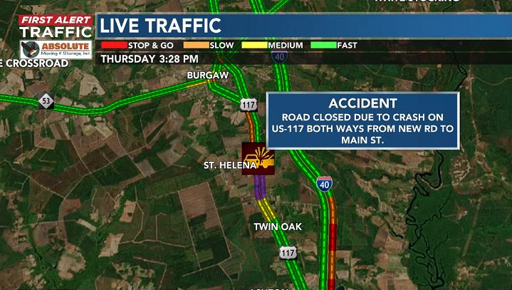 ACCIDENT ALERT: the road is closed on Hwy 117 in St. Helena at E. Main St. 

The road will remain closed for the next several hours, crews are asking you to avoid the area.