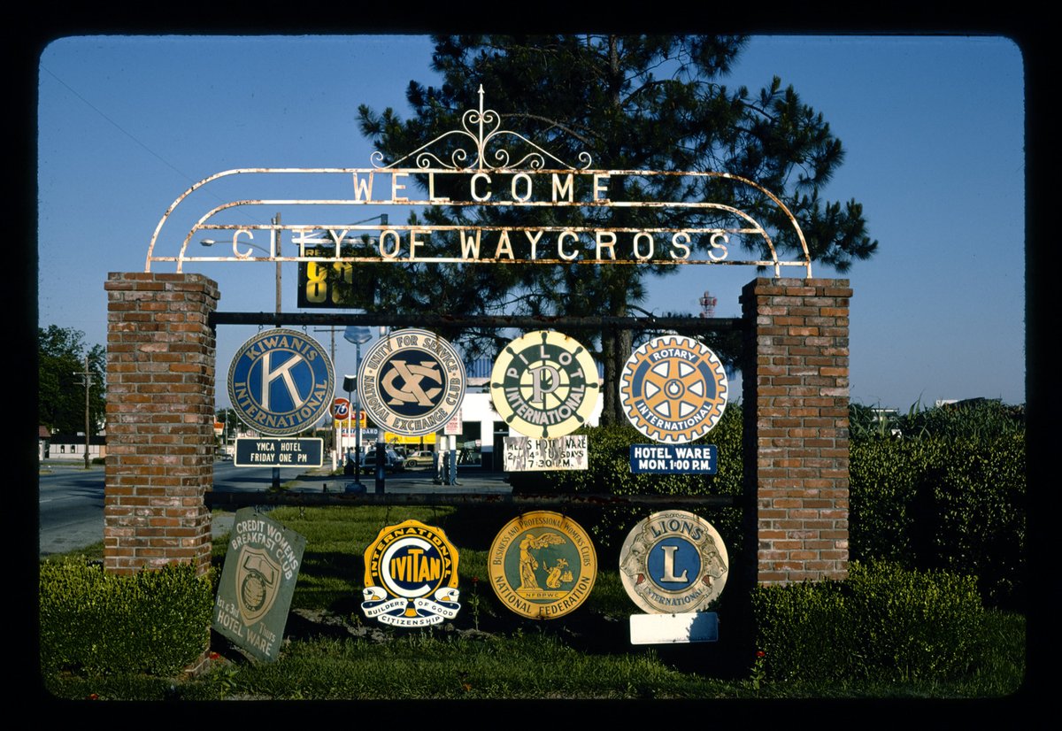 oldroadside's tweet image. welcome city of waycross sign, waycross, georgia, 1979