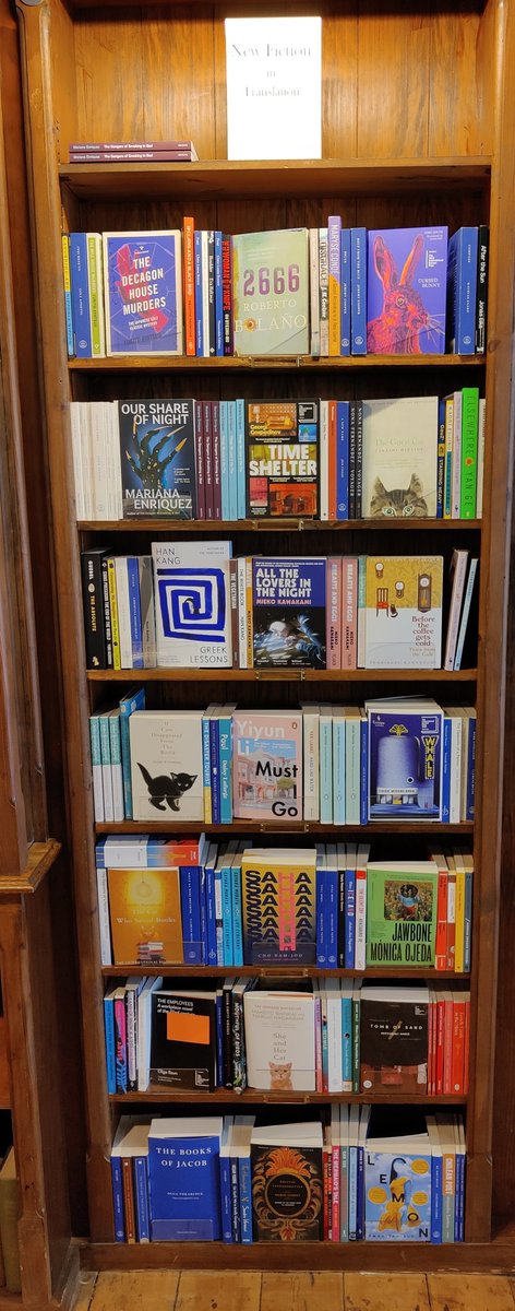 New Fiction in Translation section in Richard Booth's Bookshop, Hay on Wye.