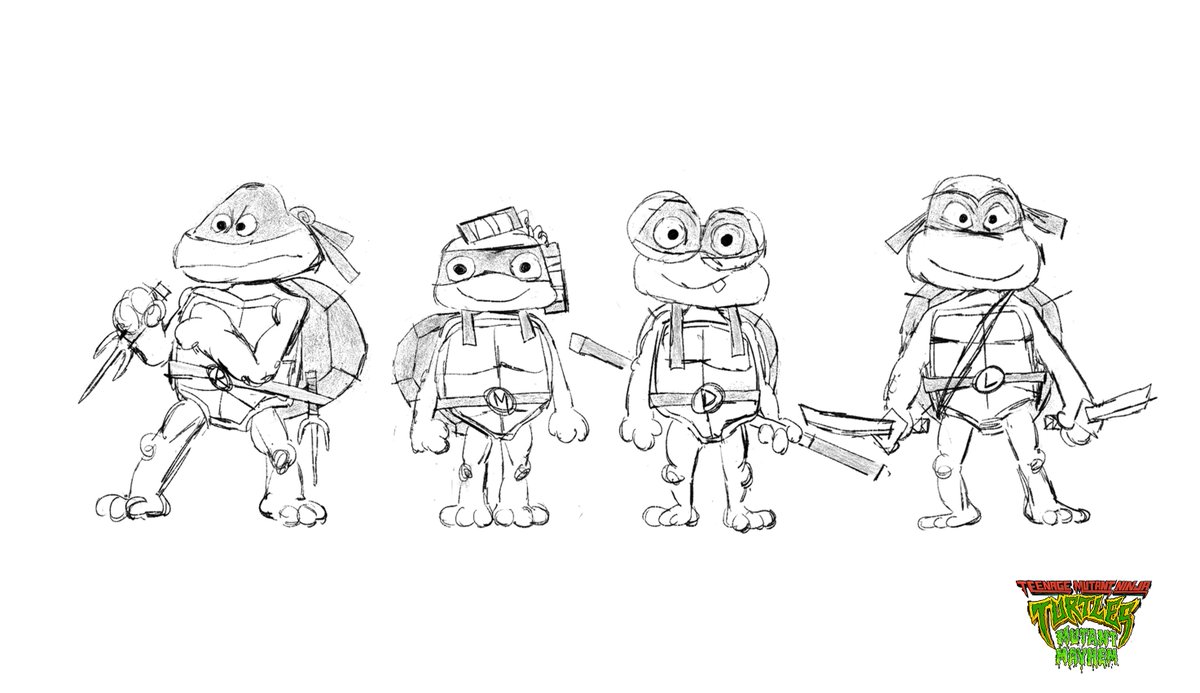 My first assignment on #TMNTMutantMayhem : Turtle Tots! 😍Just wanted to share them with you today, I'm so happy people seem to like them so here they are, stay tuned cause I'll post way more on them in the following days! 🐢🐢🐢🐢 #TMNT #characterdesign