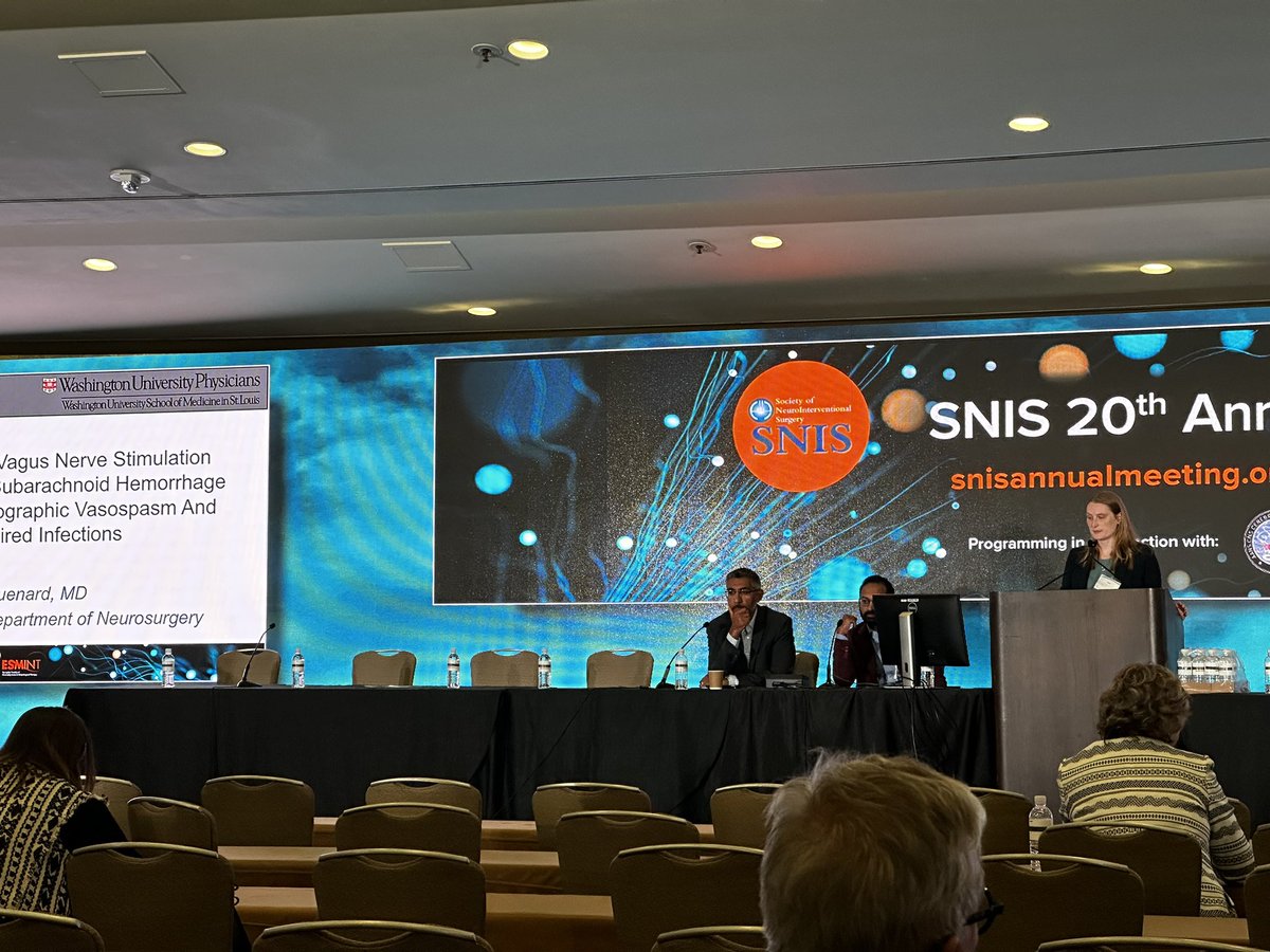 Brendan Eby, MD (@neurointervener) on Twitter photo Happening now, <a href="/ahuguena/">Anna Huguenard, MD</a> presents her pilot on noninvasive VNS in SAH to reduce post-hemorrhage inflammation. <a href="/WashUNeurosurg/">WashU Med Taylor Family Department of Neurosurgery</a> <a href="/WashUONR/">WashU Office of Neuroscience Research</a> @WUSTLNeuroICU <a href="/GregoryZipfel/">Gregory Zipfel</a> #SNIS2023 <a href="/SNISinfo/">SNIS Info</a> Happening now, <a href="/ahuguena/">Anna Huguenard, MD</a> presents her pilot on noninvasive VNS in SAH to reduce post-hemorrhage inflammation. <a href="/WashUNeurosurg/">WashU Med Taylor Family Department of Neurosurgery</a> <a href="/WashUONR/">WashU Office of Neuroscience Research</a> @WUSTLNeuroICU <a href="/GregoryZipfel/">Gregory Zipfel</a> #SNIS2023 <a href="/SNISinfo/">SNIS Info</a>
