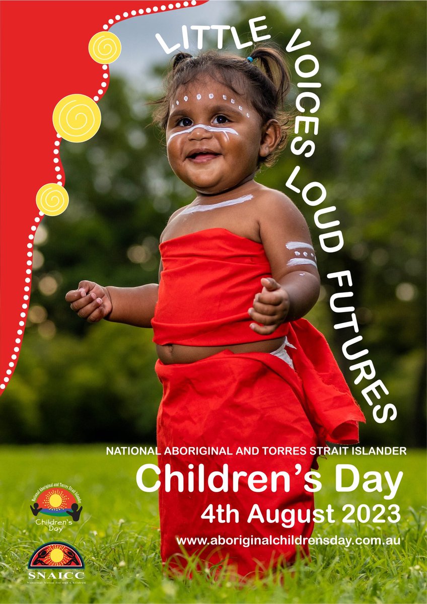 National Aboriginal &amp; Torres Strait Islander Children’s Day on 4 August is a time for us all to celebrate the strengths &amp; culture of our Aboriginal &amp; Torres Strait Islander children. This year's theme is 'Little Voices, Loud Futures'. aboriginalchildrensday.com.au #NATSICD23