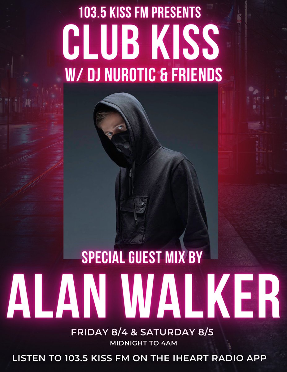 Not only do we bring the club to the radio, we’ve been bringing the festival stage too! This week’s special guest DJ is none other than @IAmAlanWalker !!! #ClubKissChi @1035KISSFM
