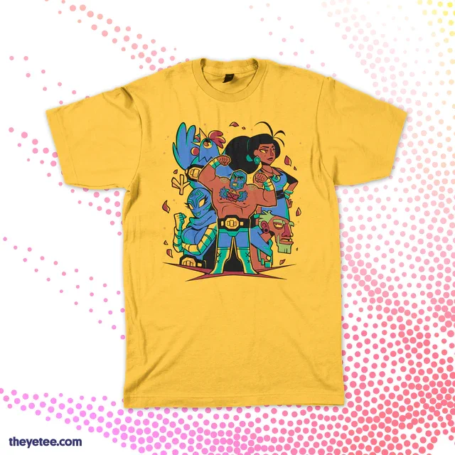 How do you take your tees? Caliente... or MUY caliente? Guacamelee muscles its way onto the Yeteemart from our friends at ! Check out the full lineup available  theyetee.com/guacamelee
