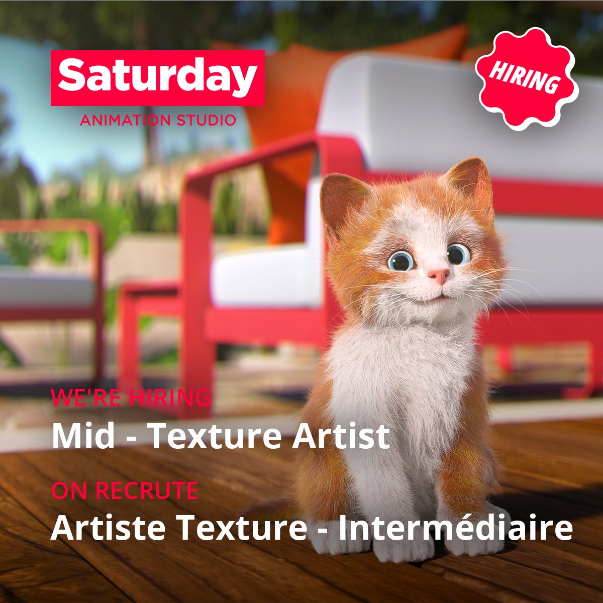 saturday_anima's tweet image. 🌴 Mid - 3D #ENVIRONMENTARTIST &amp;amp; Mid - #TEXTUREARTIST #wanted 🚨
👉 You must be immediately available for a 4-month contract.
Apply now and take the opportunity to work in a communal environment while expressing your inner child ➡️ bit.ly/Saturday-caree…