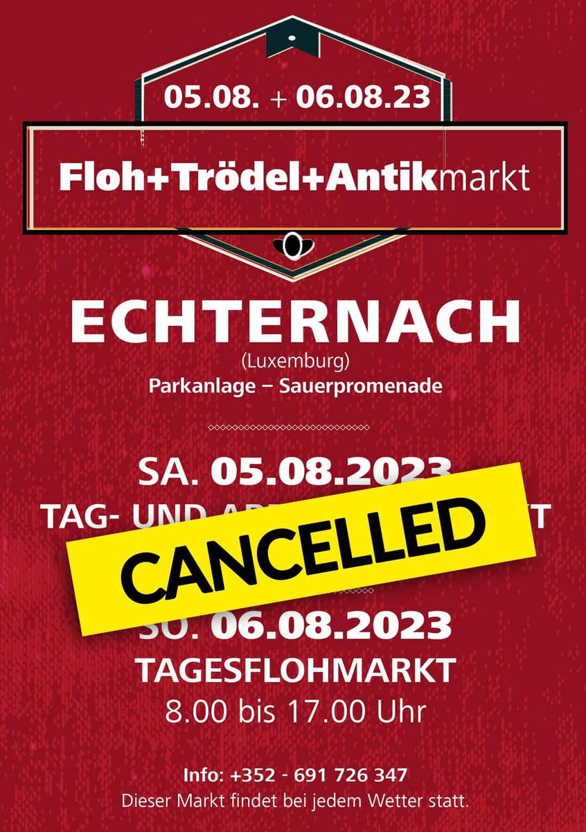 "Dieser Markt findet bei jedem Wetter statt" --> "wegen den schlechten Wetterkonditionen abgesagt" 🤪