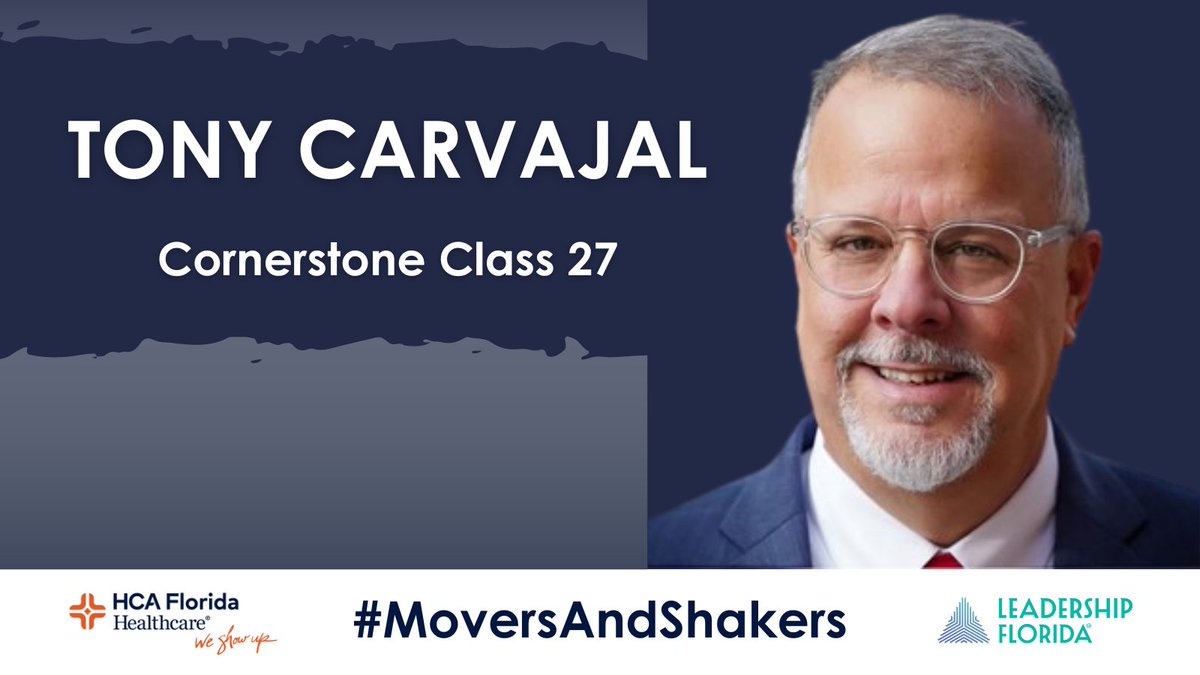 .<a href="/WhatTonyCs/">Tony Carvajal</a> (#CornerstoneClass27, #NorthwestRegion) began a new position as CEO of <a href="/myafchome/">AFC</a>. In this role, he will work with Florida college presidents and education partners to lead the association.

Sponsor: <a href="/HCAFLHealthcare/">HCA Florida Healthcare</a> #MoversAndShakers