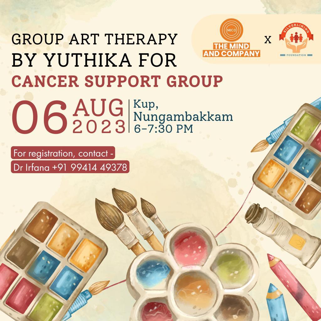 The Mind And Company (@themindandcomp1) on Twitter photo This weekend in Chennai we are hosting a support group for cancer care patients through art, share the word so it reaches the beneficiaries!
#cancercare #chennai #arttherapy <a href="/ChennaiMedia/">Chennai News Media</a> <a href="/ChennaiTimesTOI/">Chennai Times</a> <a href="/THChennai/">The Hindu - Chennai</a> <a href="/RJ_Balaji/">RJB</a> This weekend in Chennai we are hosting a support group for cancer care patients through art, share the word so it reaches the beneficiaries!
#cancercare #chennai #arttherapy <a href="/ChennaiMedia/">Chennai News Media</a> <a href="/ChennaiTimesTOI/">Chennai Times</a> <a href="/THChennai/">The Hindu - Chennai</a> <a href="/RJ_Balaji/">RJB</a>