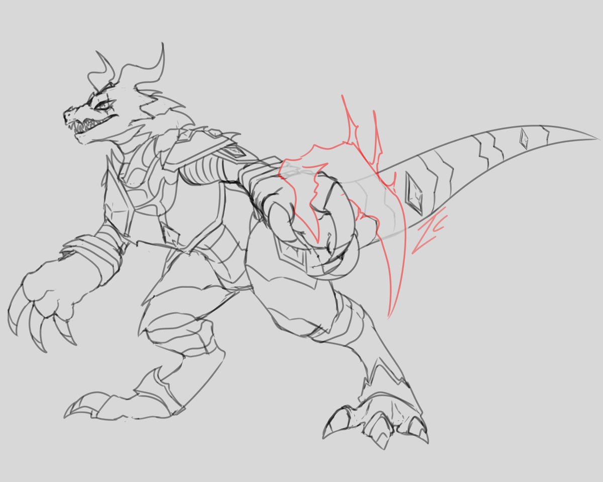 IcedCheetah's tweet photo. Sketch commission for @PokemonMasta123
#digimon #originaldigimon #growmon #growlmon https://t.co/Nsj5I9keRH