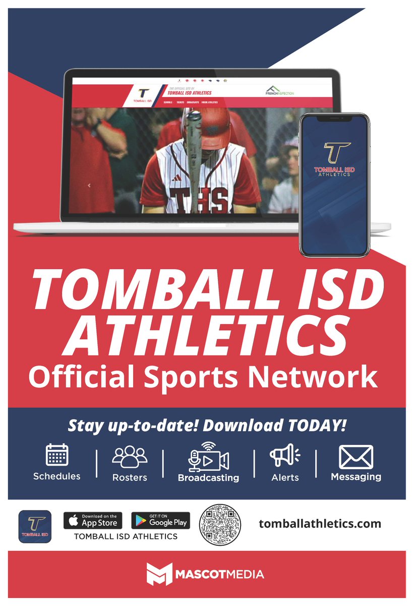 TMHS__athletics's tweet photo. Tomball ISD  has switched our athletic websites over from VNN to Mascot Media. This will allow our students and patrons to have a better communication experience for sport schedules, tickets, news and much more. You may access this site by either website or app. @TISD_athletics https://t.co/ez945885tY