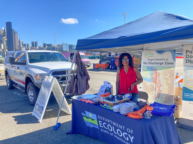 ecyseattle's tweet photo. It's #SeattleFleetWeek! Thanks @USCGPacificNW for inviting us to this @SeafairFestival tradition this year. Stop by our booth at Terminal 46, chat with us about the #PugetSoundNoDischargeZone, and learn more about jobs with our awesome Spills program. https://t.co/ORqQXRqQt7