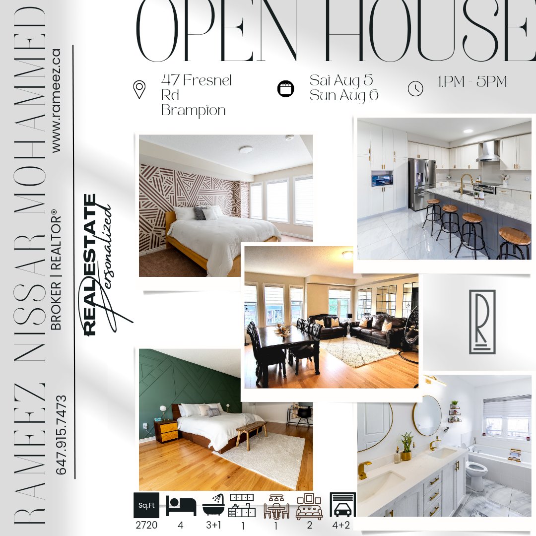 IsmiRameez's tweet photo. OPEN HOUSE, 47 FRESNEL RD, BRAMPTON
SATURDAY AUGUST 5TH &amp; SUNDAY AUGUST 6TH
1.00 PM - 5.00 PM
More Info, Rameez @ 647-915-7473 
#forsalehouse #forsalehome #forsale #forsalebrampton #homesforsale #realestate #forsaletownhouse #realtor #realestateinvestor #realestateforsale https://t.co/RezNFwGFB1