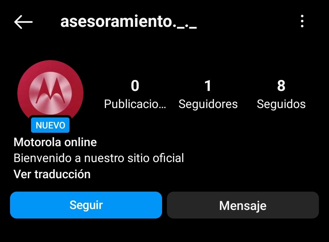 Hace un rato me quisieron estafar a través del ig de <a href="/motorola_AR/">Motorola Argentina</a> . Llamé a Motorola para que prevengan y comuniquen que no son ellos y no supieron con quién dedicarme. Pls rtw