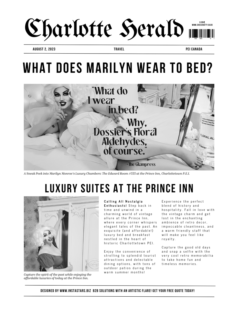INSTASTARS_BIZ's tweet photo. EXTRA! EXTRA! READ ALL ABOUT IT! #MarilynMonroe visits #PEI on a secret rendezvous to with @Dossierperfume to promote her favorite scent #FloralAldehydes #Marilyn stays at the #luxurious #PrinceInn in #Charlottetown and visits the #legendary @hopyardbeerbar #vinyl #restaurant 💋 https://t.co/Obu8uTxeo7