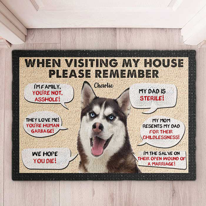 Drytown1's tweet photo. I got tired of seeing those back-handed dog doormats, so I made my own. https://t.co/lvaOwBniM5