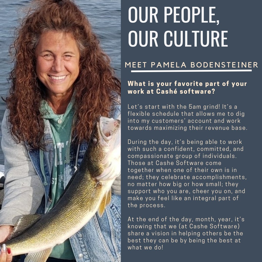 CasheSoftware's tweet photo. Our people are at the heart our culture. Meet Pamela Bodensteiner, a key member of our billing team. She loves knowing her work helps not just our clients, but also the individuals being cared for.  #homecareservices #disabilitysupport #homecare https://t.co/y4snyAKgSJ