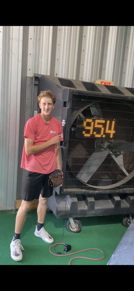 Ke23ny's tweet photo. From 92.3 in May to 96.1 in August. @TXBaseballRanch made it happen. We couldn’t get a picture of the 96.1, but I can provide witnesses on request. https://t.co/vyCeN55hKh