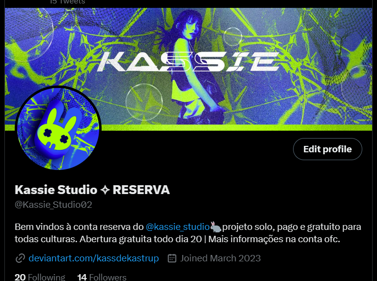 Oioi pessoal, passando para lembrá-los de que o projeto tem uma conta reserva! 
Não esqueçam de seguir para se, caso aconteça algum problema com esta conta, você saberem, pois avisarei por lá! 🥰

<a href="/Kassie_Studio02/">Kassie Studio ✧ RESERVA</a>