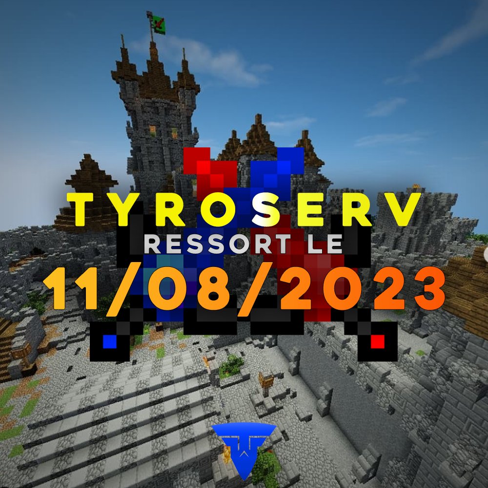 tyrolium's tweet photo. TyroServ annonce le lancement d'une nouvelle saison, la 2.5, une version améliorée de sa dernière version

La saison 2.5 sort le 11 Août 2023

Alors rendez-vous sur le site https://t.co/WBNAUELDXV https://t.co/mrXReyvrcY