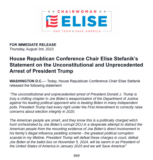 Elise Stefanik tweet media