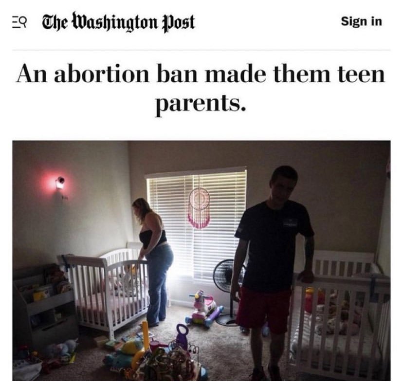 Sex made them parents.

An “abortion ban” kept them from killing their already existing child.
